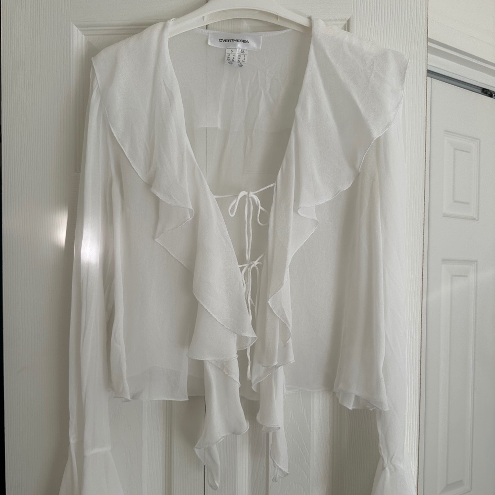 Overthesea Ruffle White Blouse